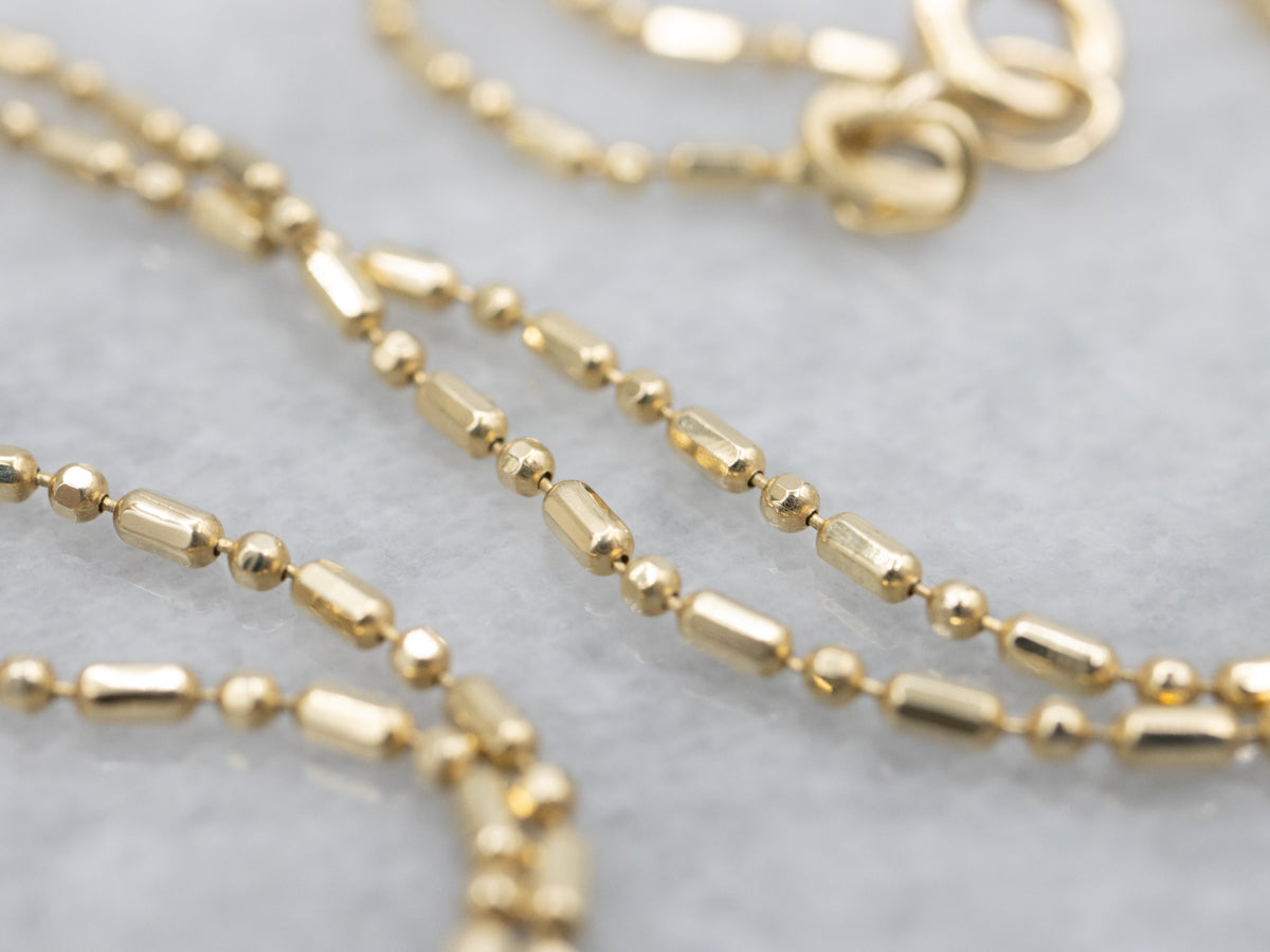 Italian Gold Beaded and Bar Link Chain
