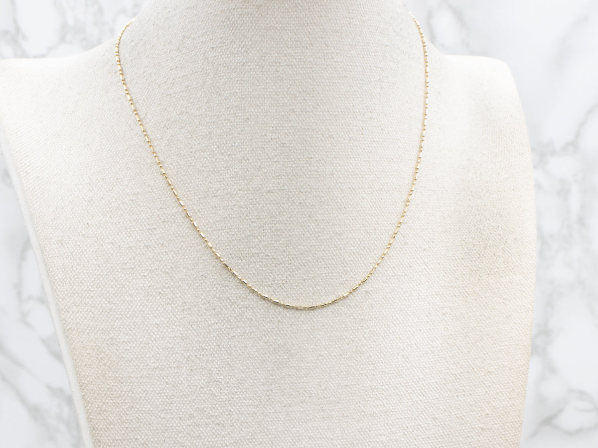 Italian Gold Beaded and Bar Link Chain