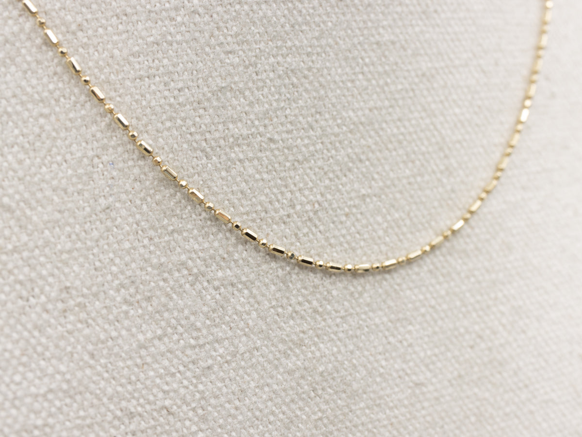 Italian Gold Beaded and Bar Link Chain