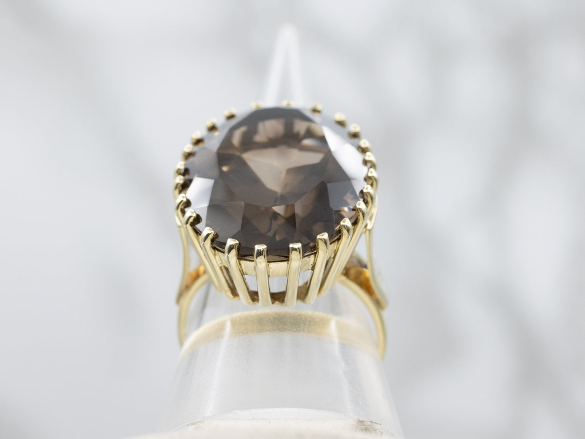 14K Yellow Gold Smoky Quartz Cocktail Ring