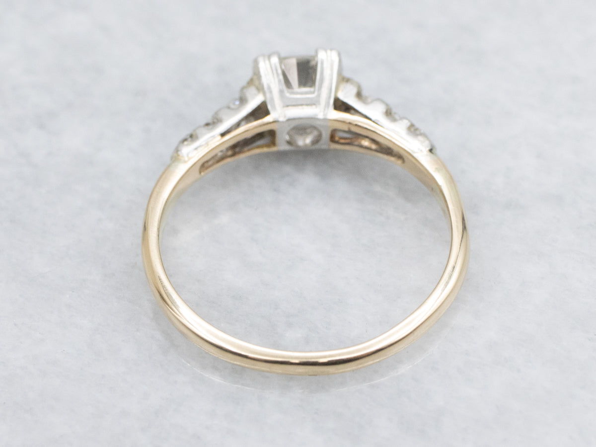 1940s Old Mine Cut Diamond Engagement Ring