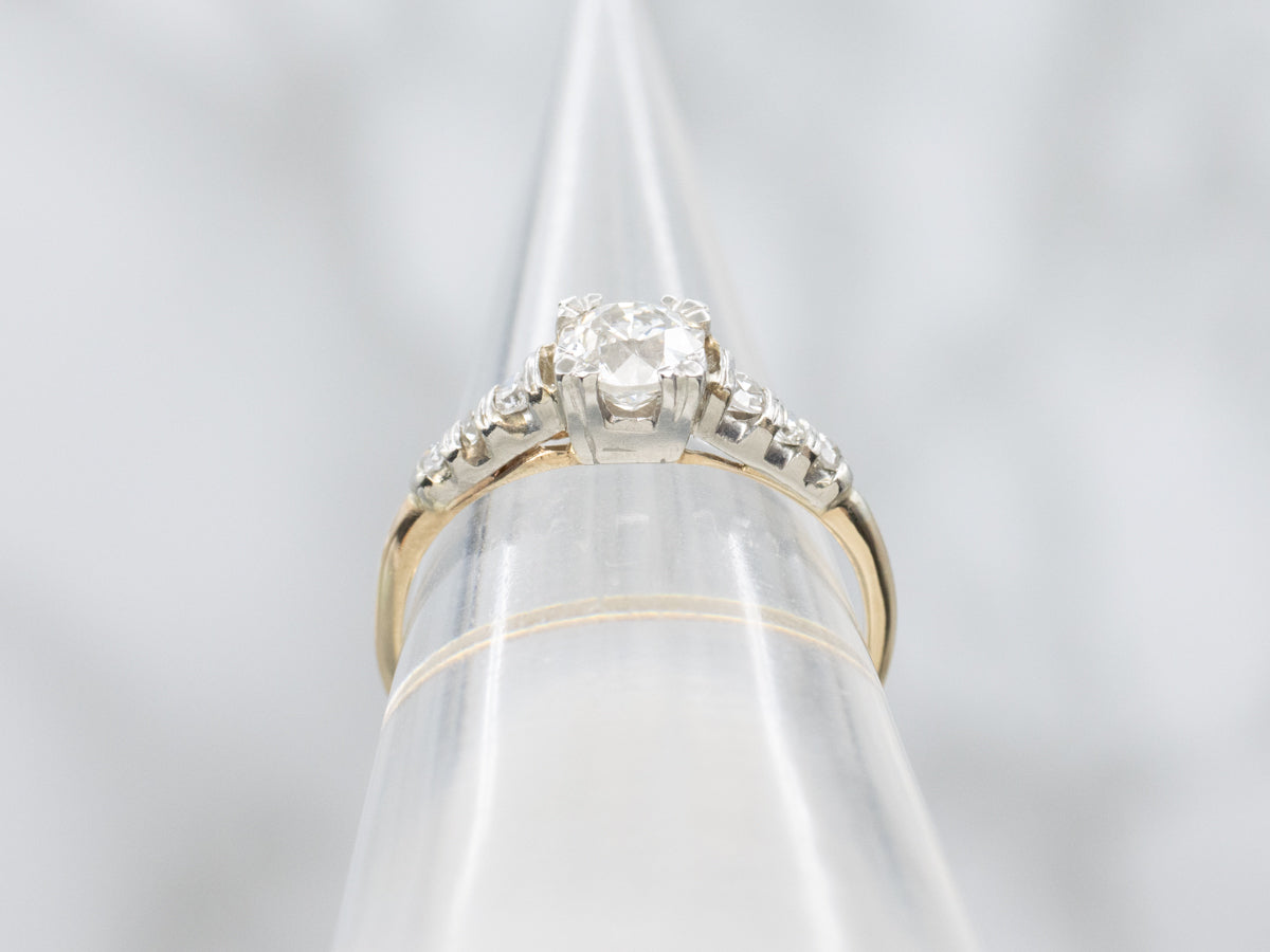 1940s Old Mine Cut Diamond Engagement Ring