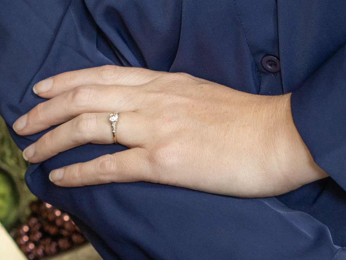 1940s Old Mine Cut Diamond Engagement Ring