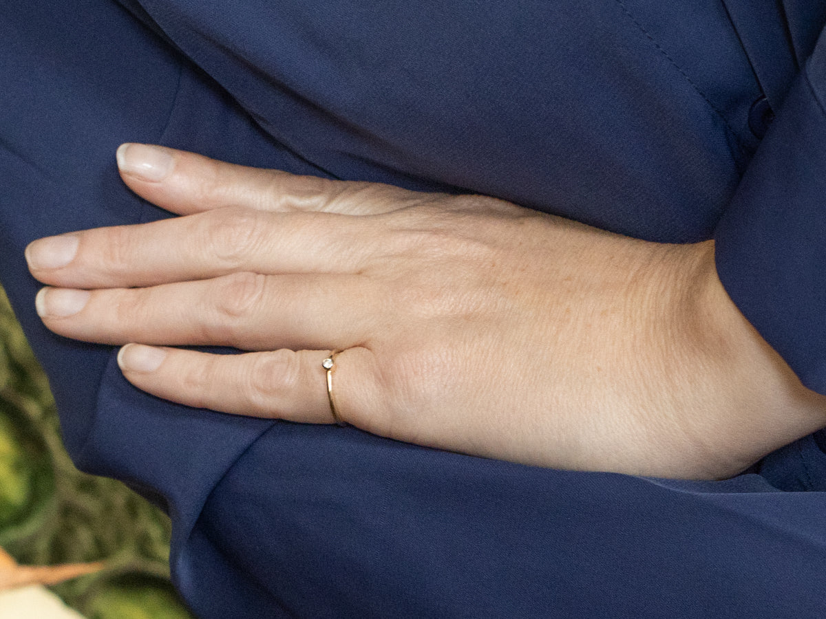 Simple Bezel Set Diamond Solitaire Engagement Ring