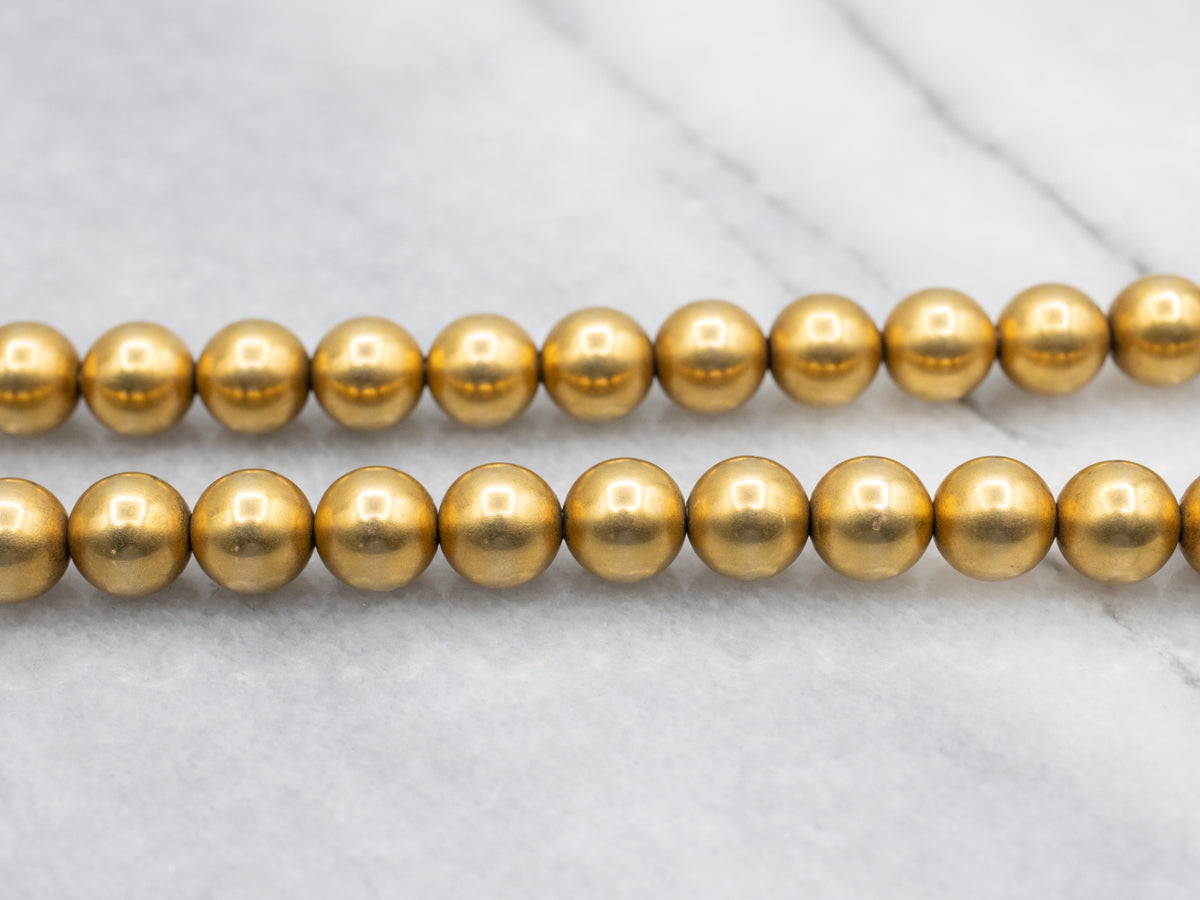 Vintage Yellow Gold Beaded Necklace