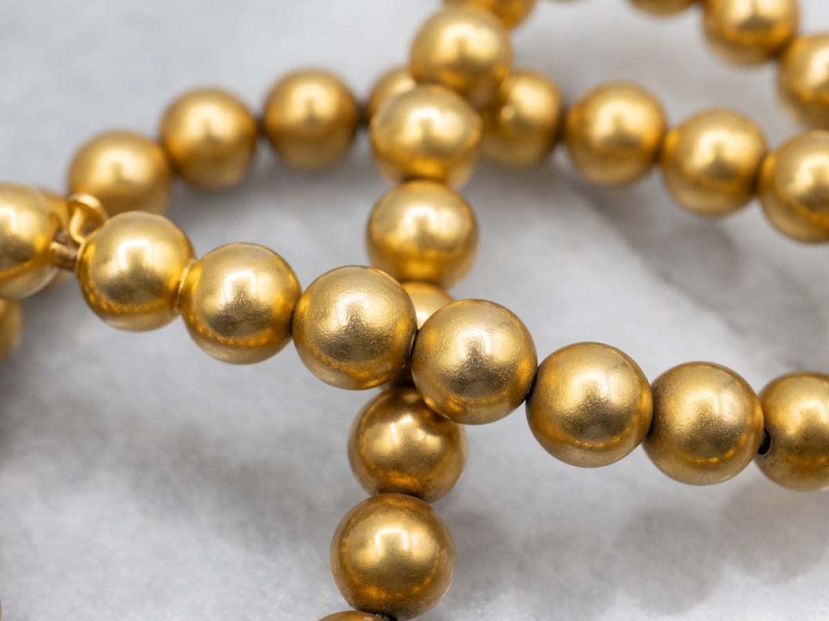 Vintage Yellow Gold Beaded Necklace
