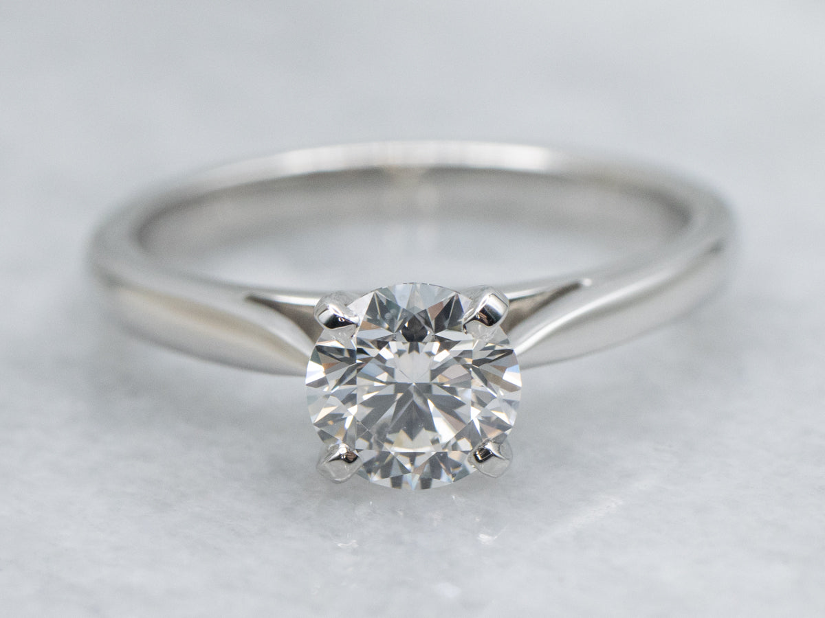 GIA Certified Diamond White Gold Solitaire Engagement Ring