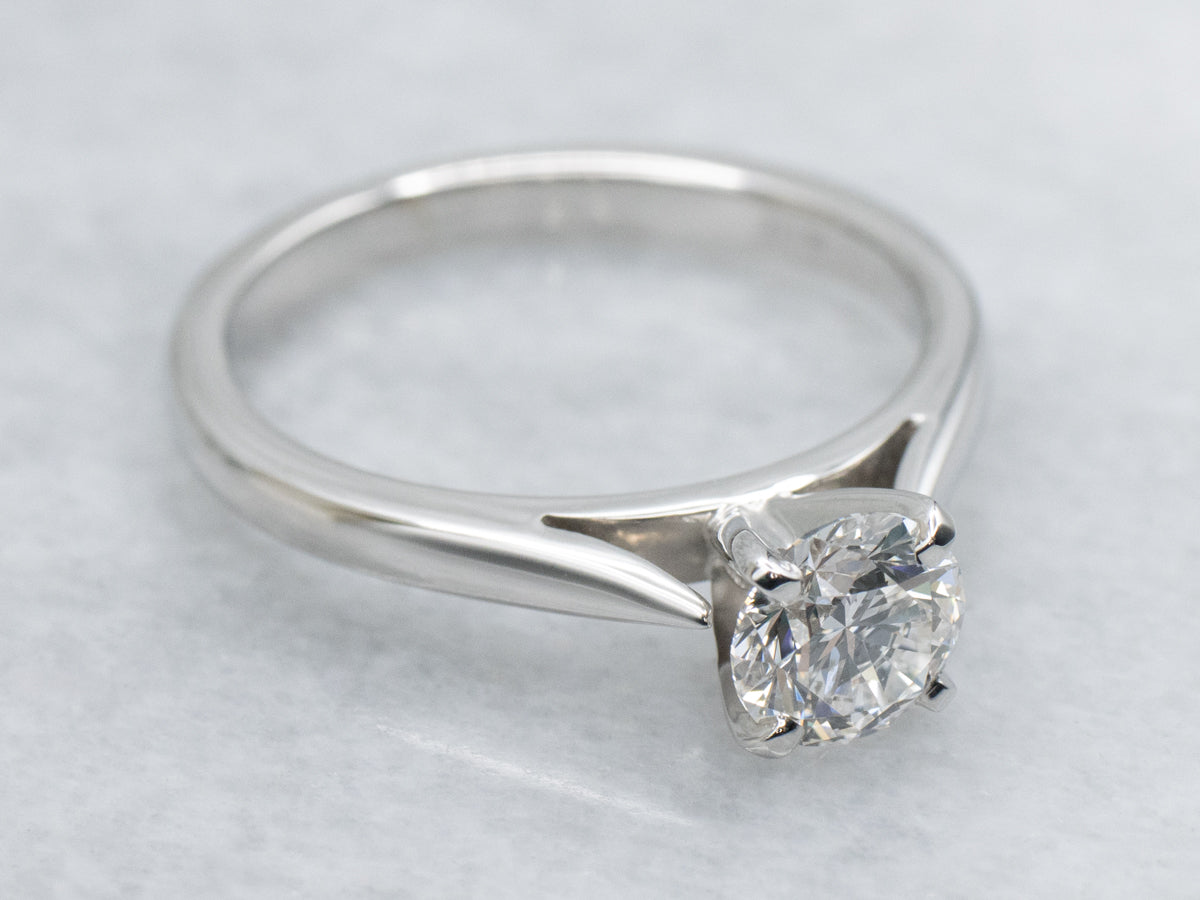 GIA Certified Diamond White Gold Solitaire Engagement Ring