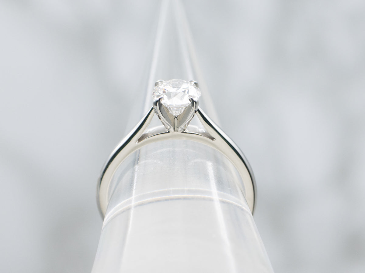 GIA Certified Diamond White Gold Solitaire Engagement Ring