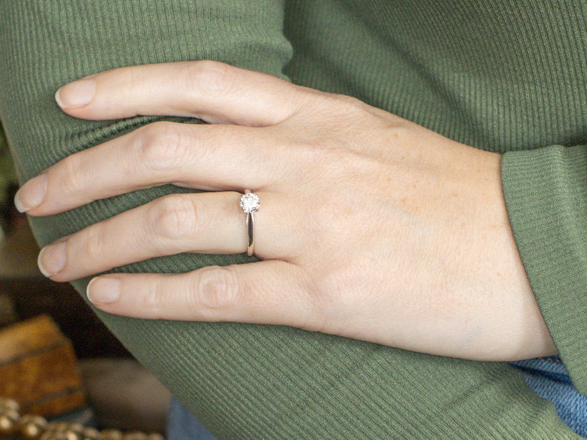 GIA Certified Diamond White Gold Solitaire Engagement Ring