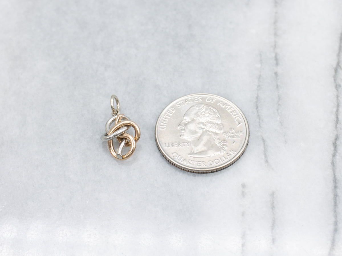 Twisted Two Tone Gold Knot Pendant