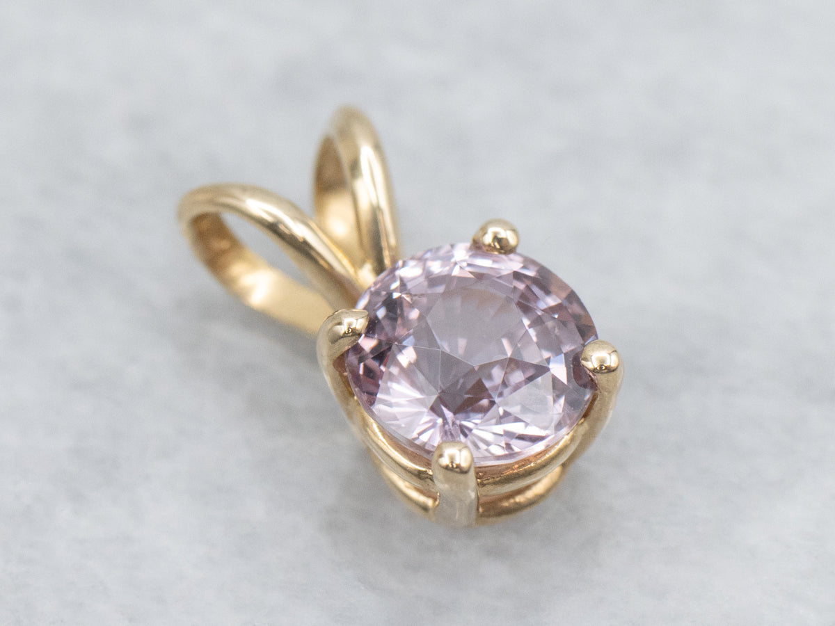 Pretty Purple-Pink Sapphire Solitaire Pendant