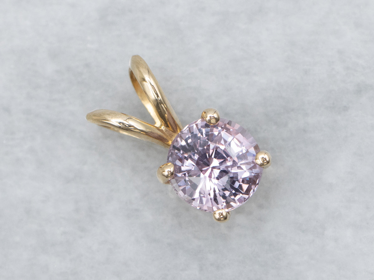 Pretty Purple-Pink Sapphire Solitaire Pendant