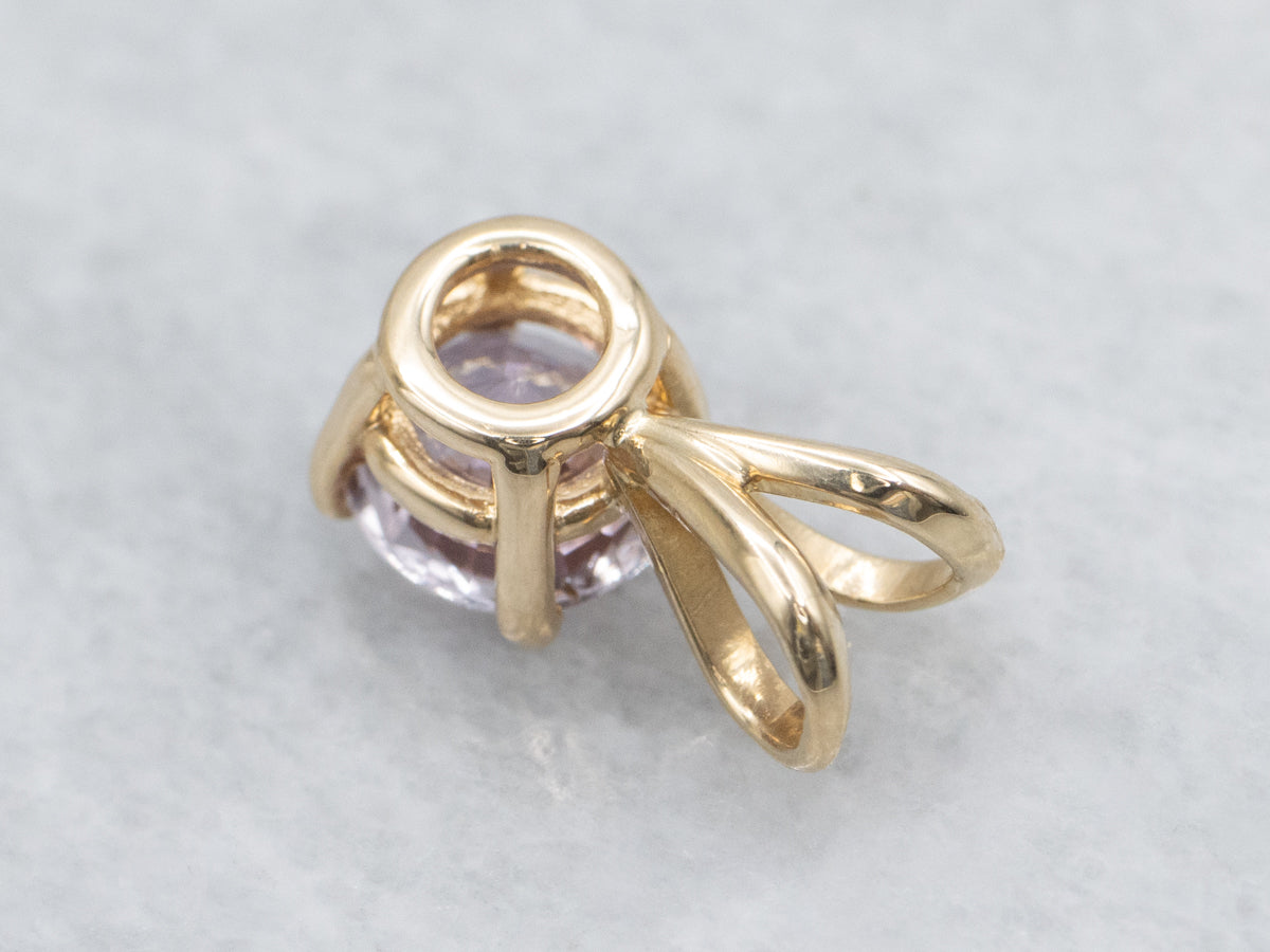 Pretty Purple-Pink Sapphire Solitaire Pendant