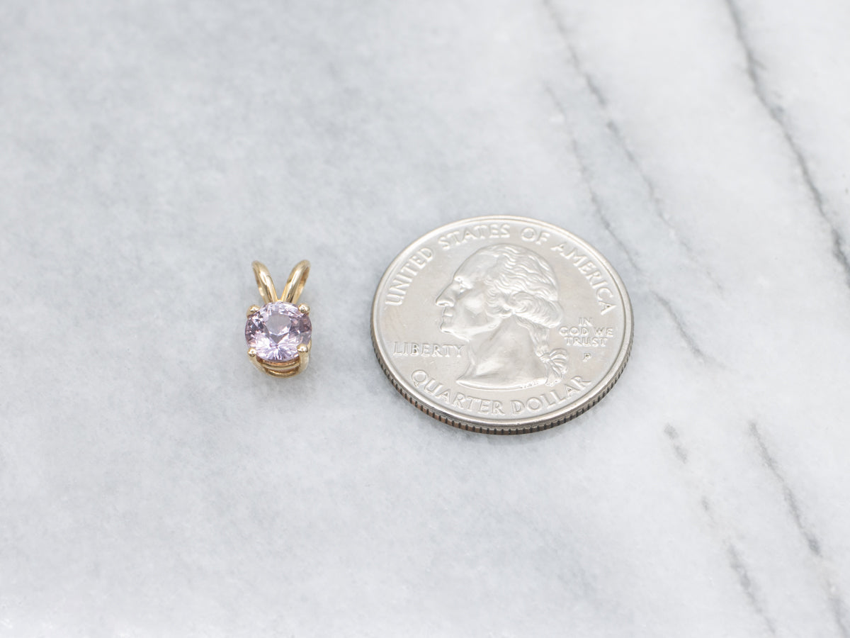 Pretty Purple-Pink Sapphire Solitaire Pendant