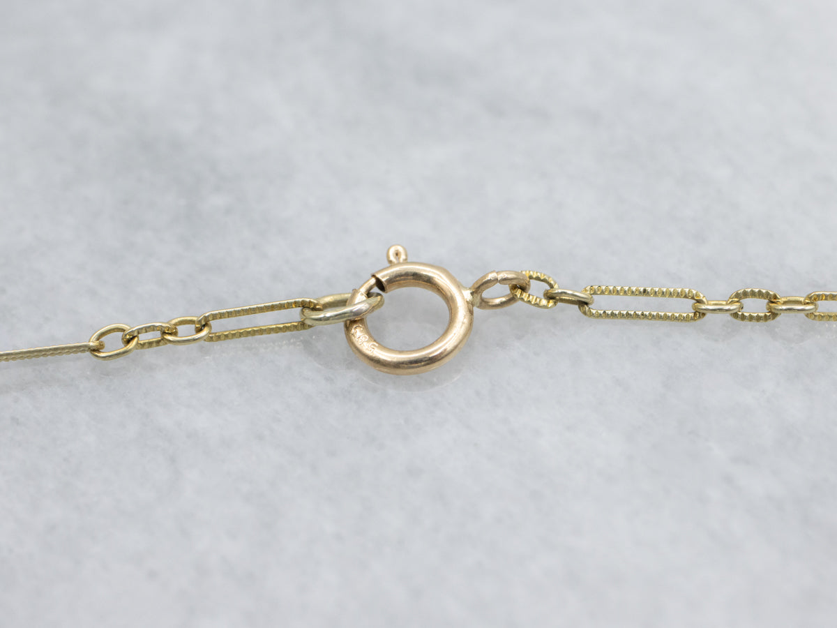 Turquoise Chrysoprase Cabochon and Gold Necklace