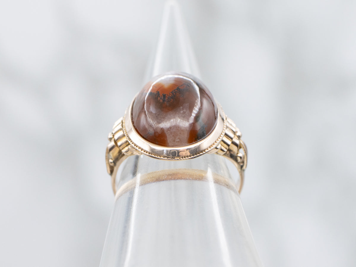 Victorian Carnelian Moss Agate Ring