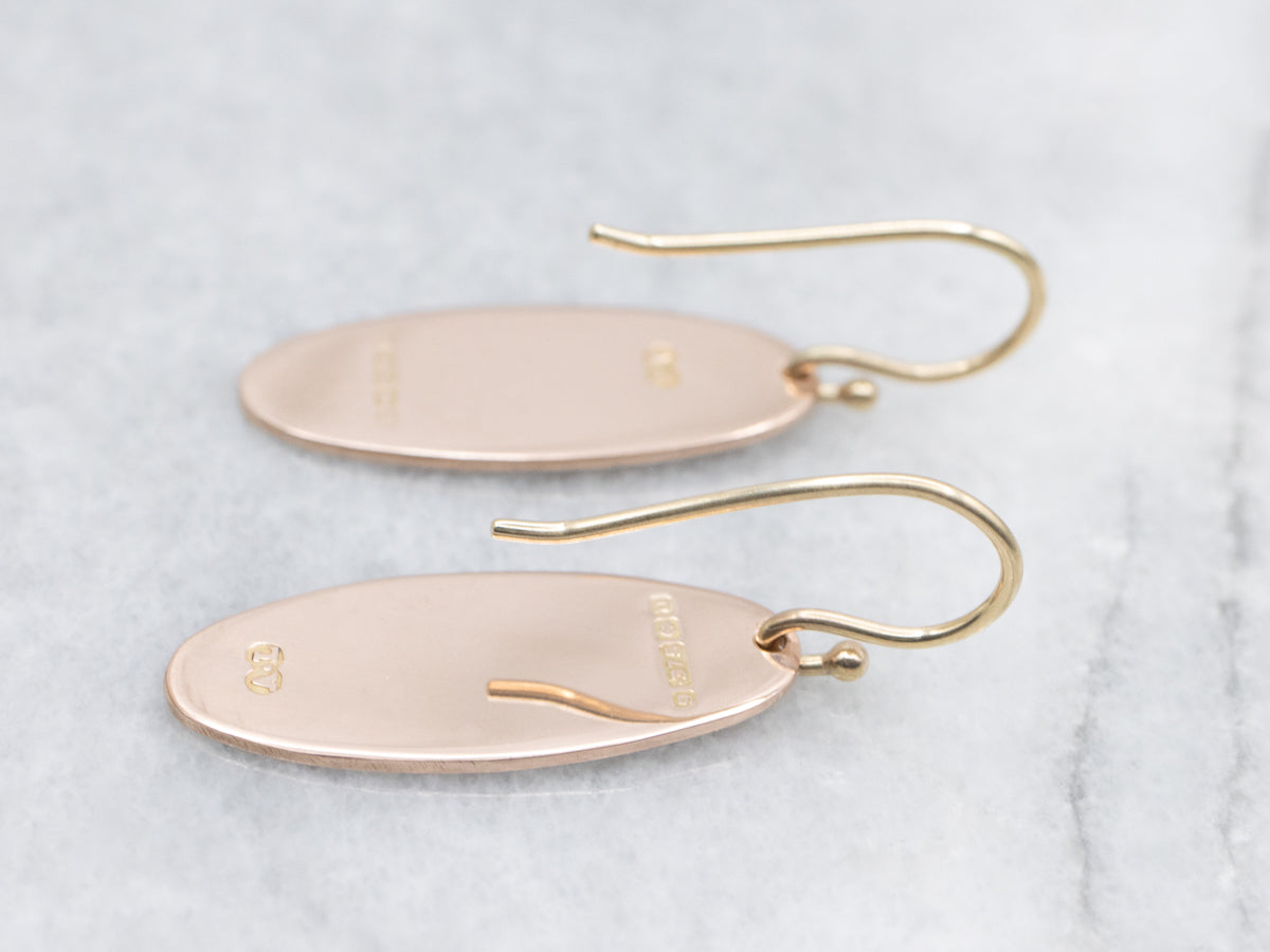 Victorian Gold Floral Cufflink Conversion Drop Earrings