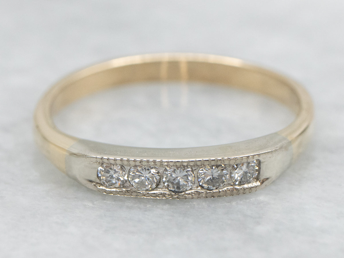 Two Tone Retro Era Diamond Band