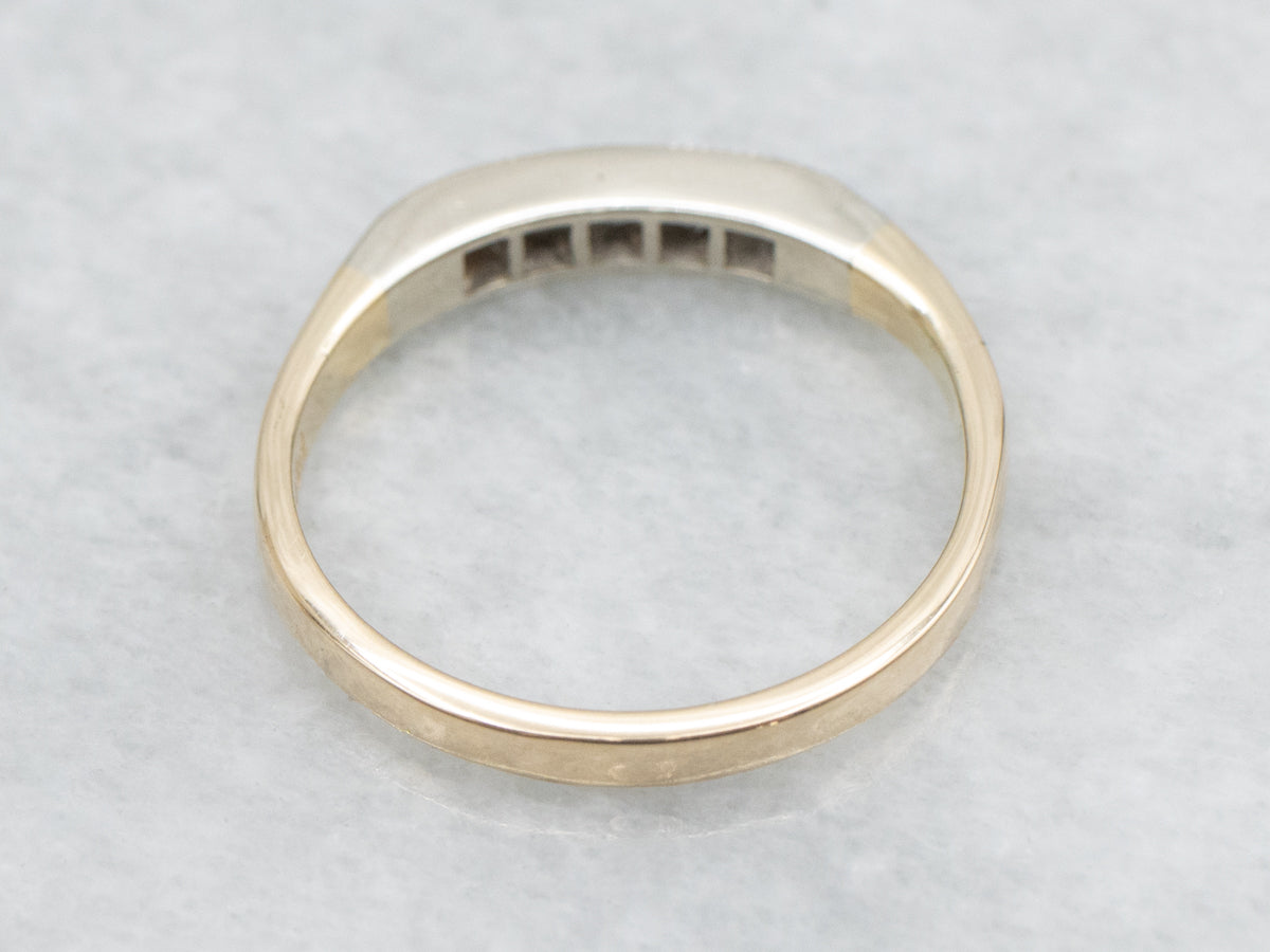 Two Tone Retro Era Diamond Band