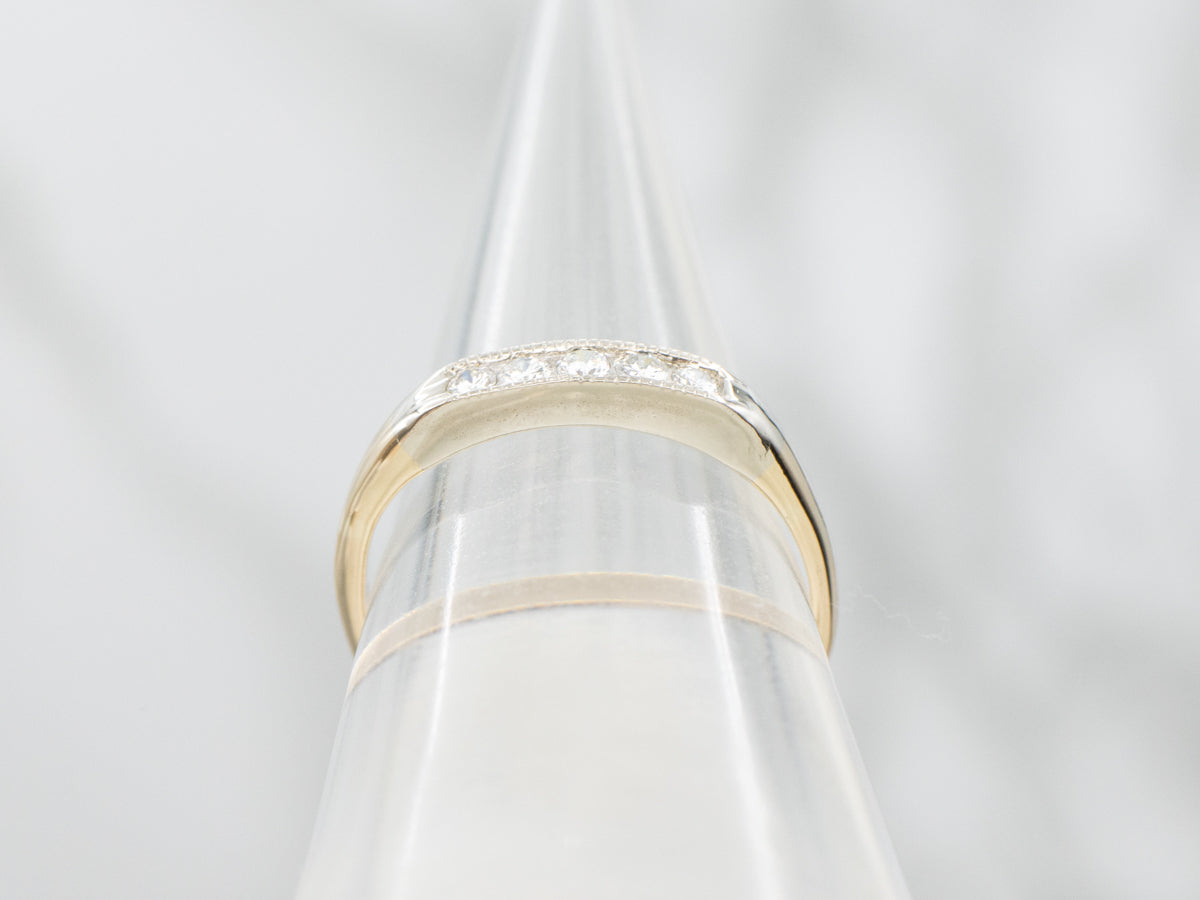 Two Tone Retro Era Diamond Band
