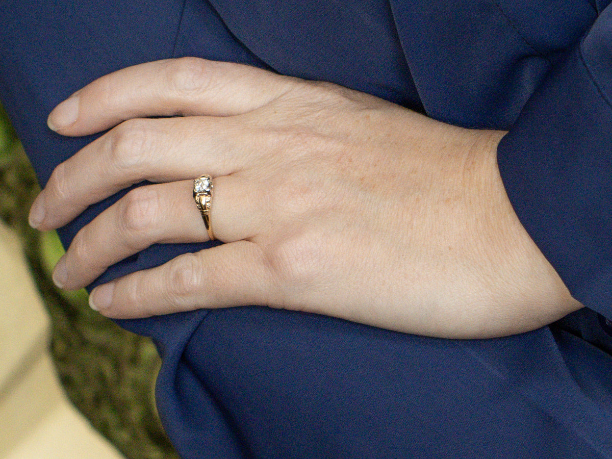 Old Mine Cut Diamond Retro Era Engagement Ring