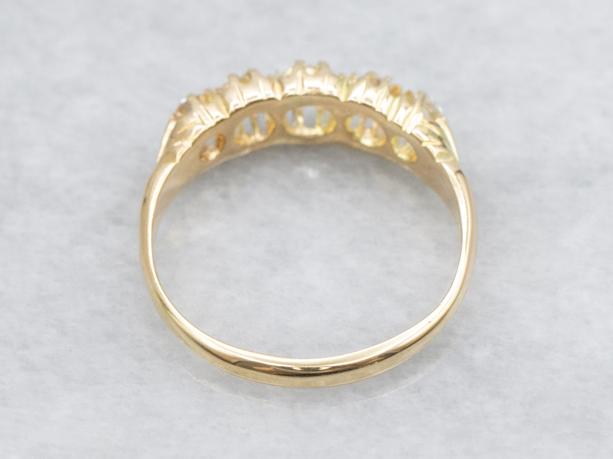 Antique Graduated Old Mine Cut Diamond Band Circa. 1910s