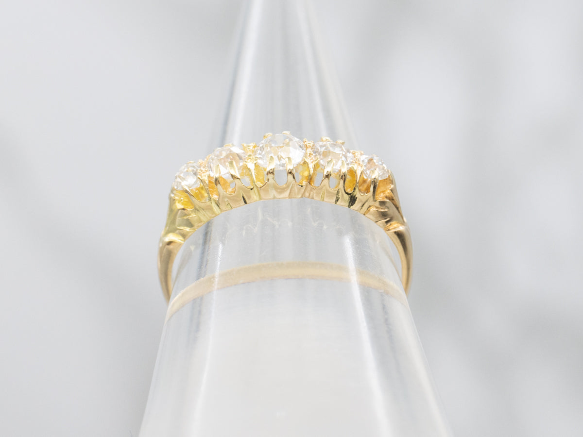 Antique Graduated Old Mine Cut Diamond Band Circa. 1910s