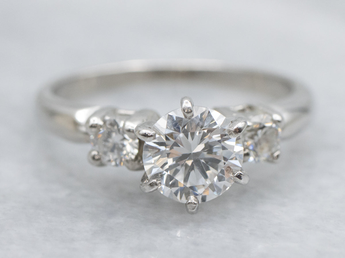 Brilliant Three Stone Platinum Diamond Engagement Ring