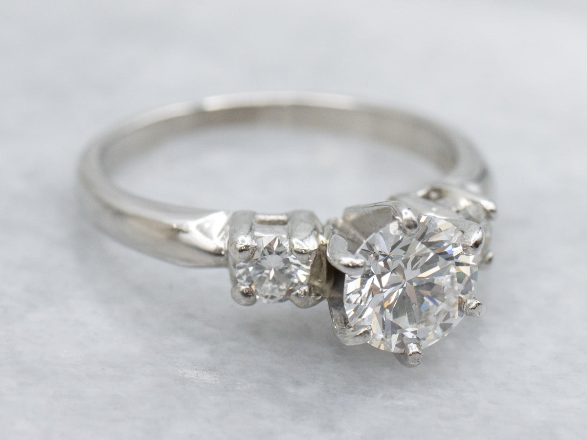 Brilliant Three Stone Platinum Diamond Engagement Ring