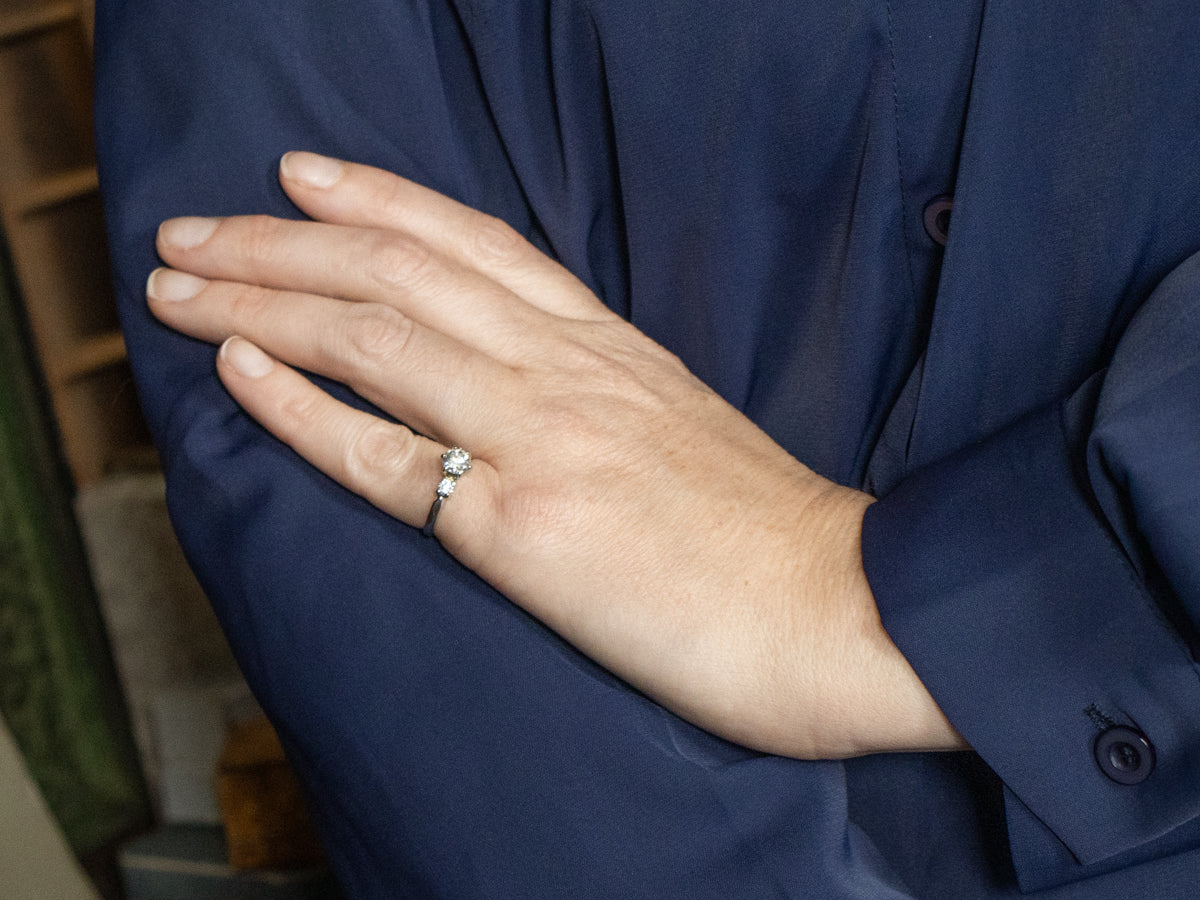 Brilliant Three Stone Platinum Diamond Engagement Ring