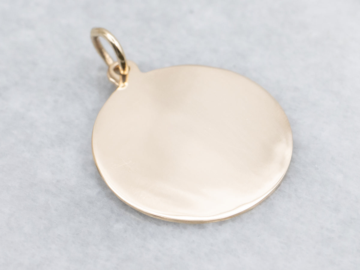Polished 14-Karat Gold Disc Pendant