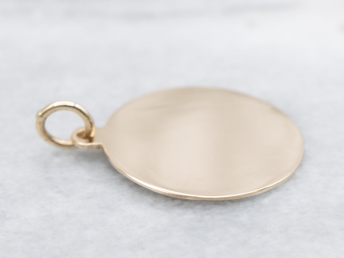 Polished 14-Karat Gold Disc Pendant