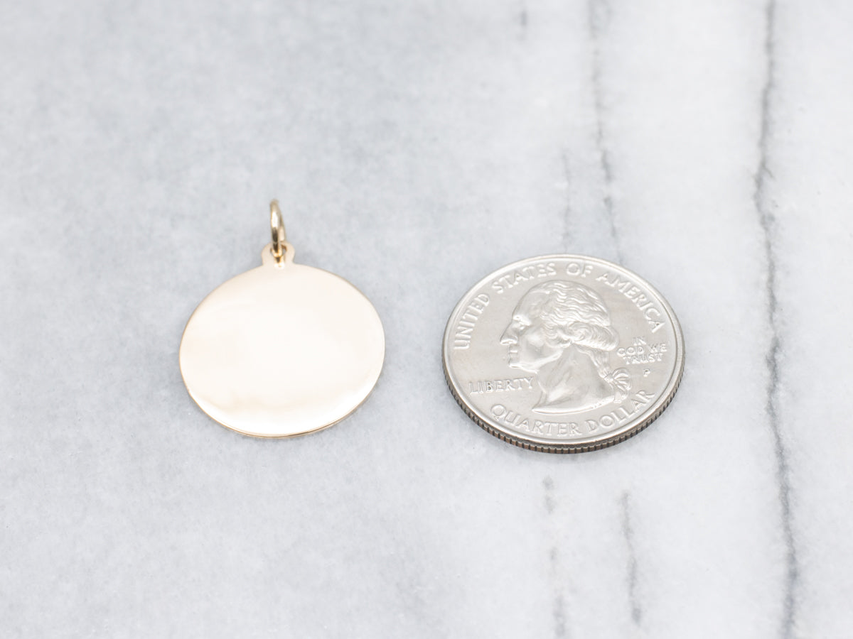 Polished 14-Karat Gold Disc Pendant