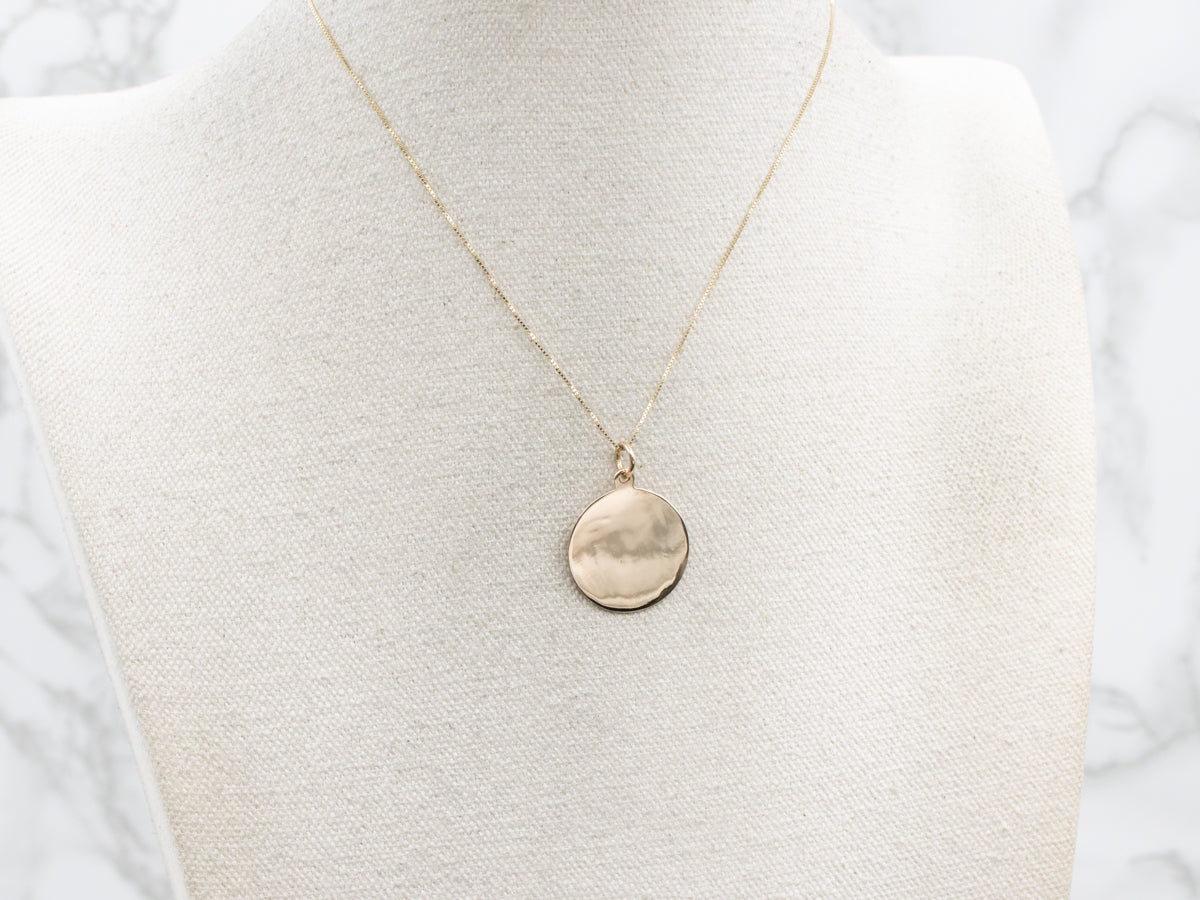 Polished 14-Karat Gold Disc Pendant