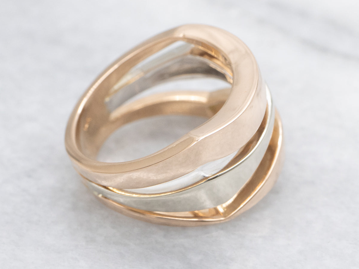 Modernist Rose and White Gold Wrapped Band