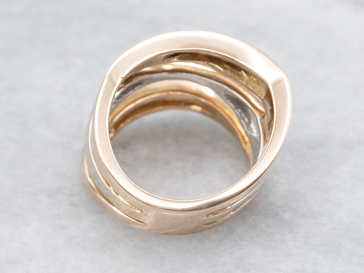 Modernist Rose and White Gold Wrapped Band