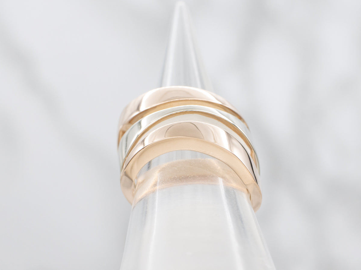 Modernist Rose and White Gold Wrapped Band