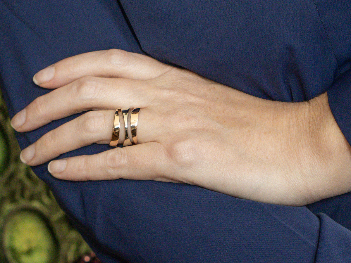 Modernist Rose and White Gold Wrapped Band