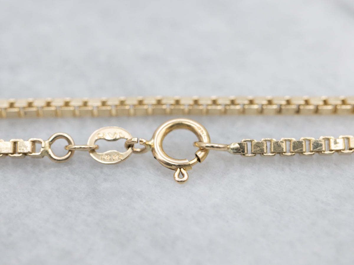 Yellow Gold Box Chain with Spring Clasp