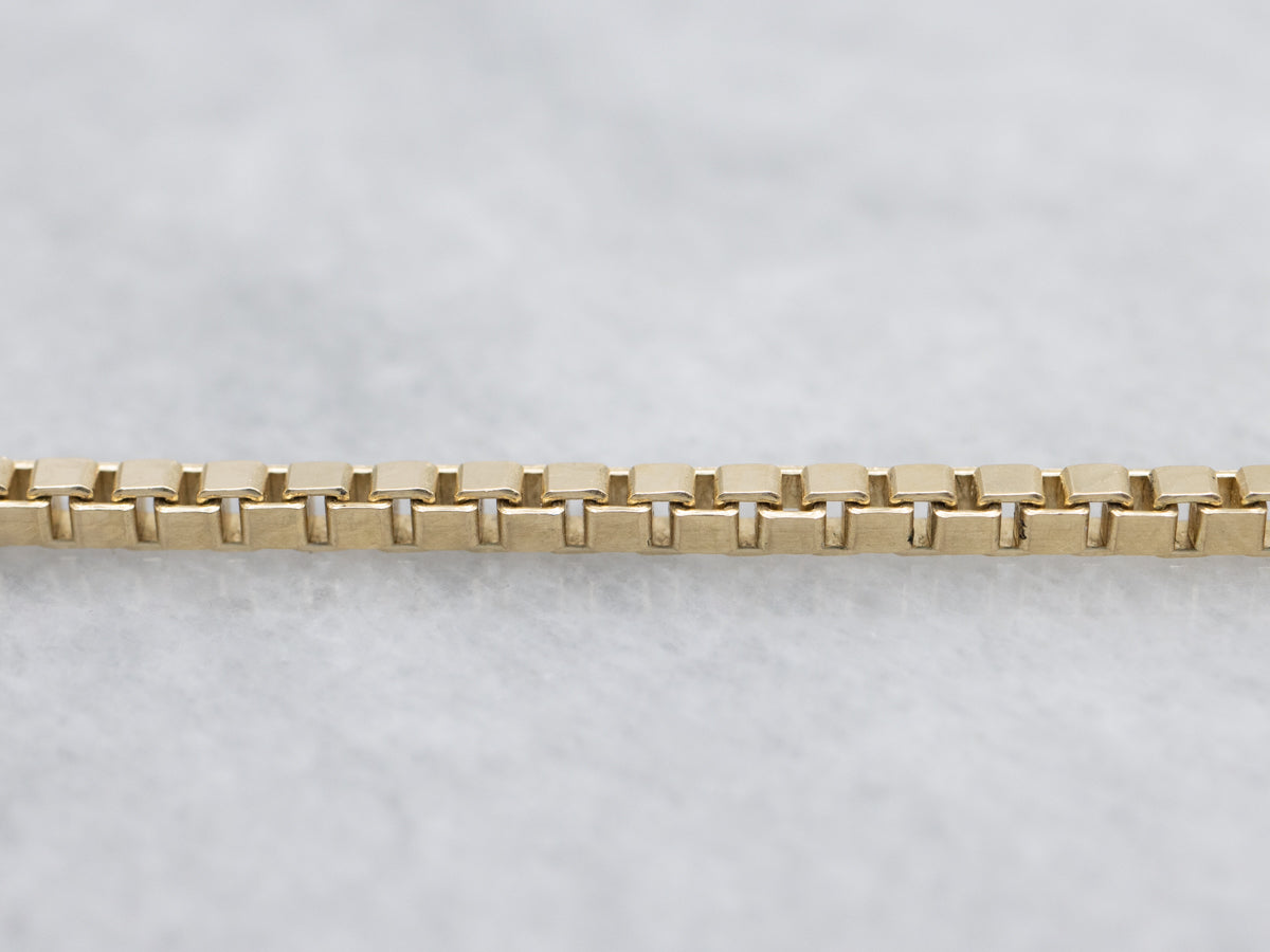 Yellow Gold Box Chain with Spring Clasp