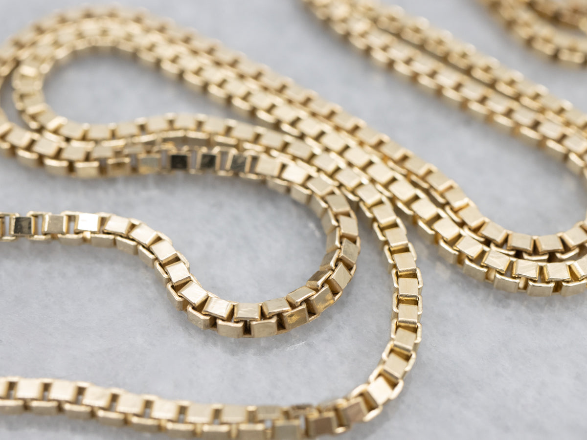 Yellow Gold Box Chain with Spring Clasp