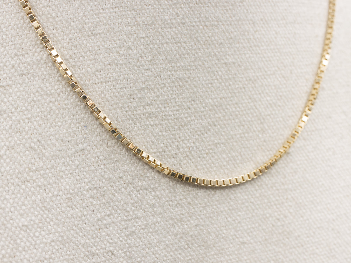 Yellow Gold Box Chain with Spring Clasp