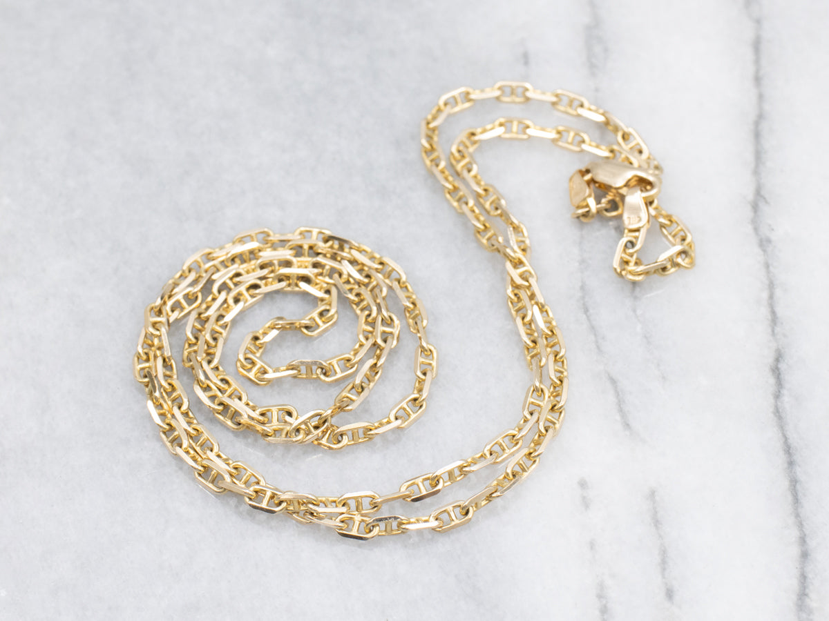 Polished Gold Long Mariner or Anchor Link Chain
