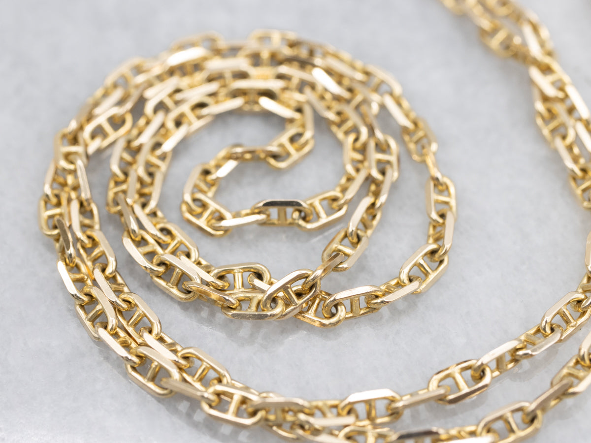 Polished Gold Long Mariner or Anchor Link Chain