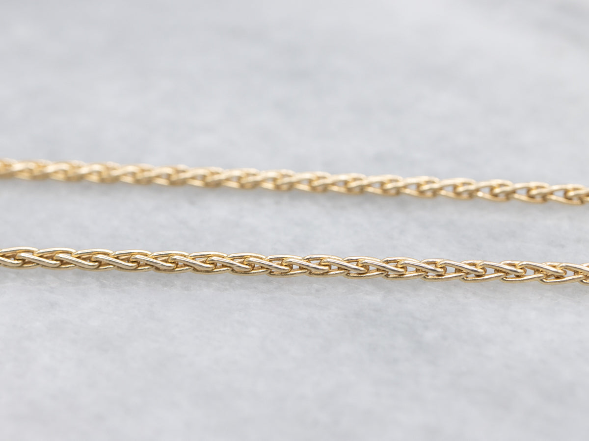 Yellow Gold Wheat Chain with Lobster Clasp