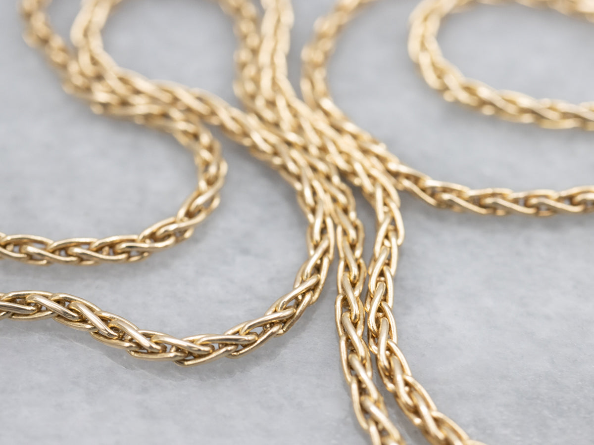 Yellow Gold Wheat Chain with Lobster Clasp