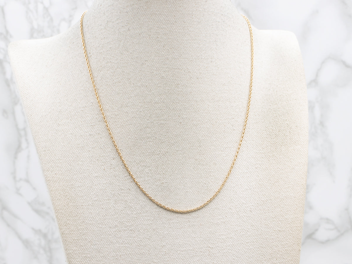 Yellow Gold Wheat Chain with Lobster Clasp
