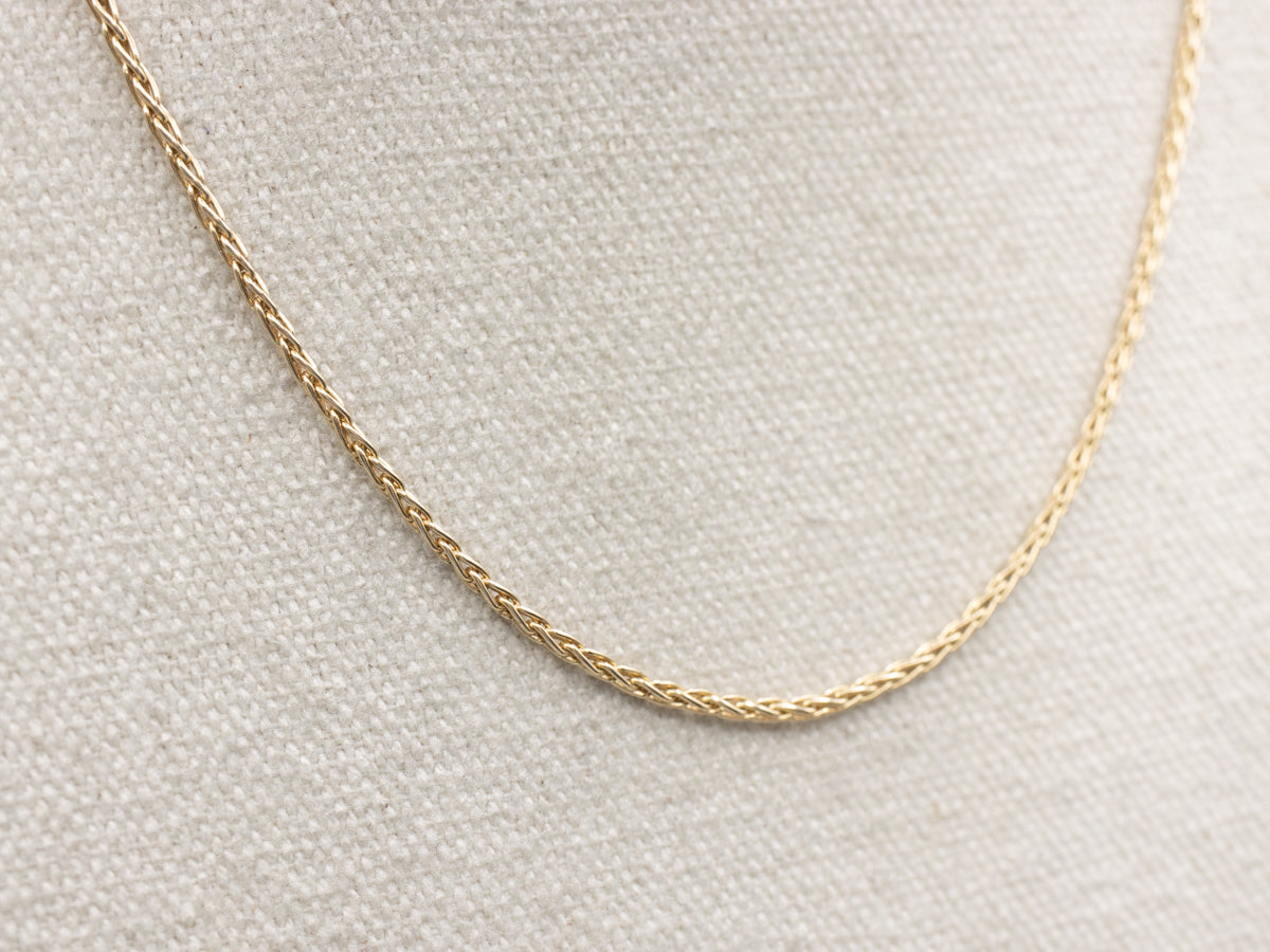 Yellow Gold Wheat Chain with Lobster Clasp