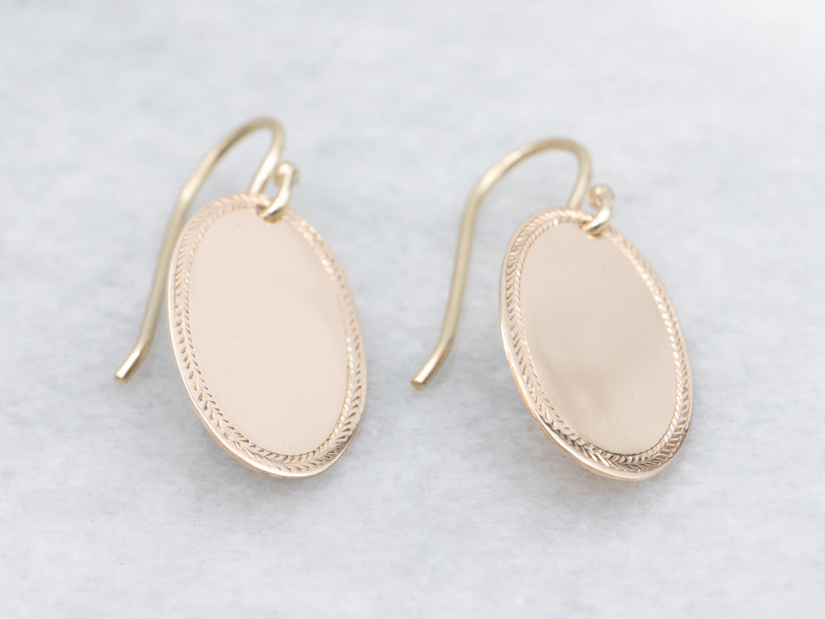 Oval Cufflink Conversion Two Tone Drop Earrings